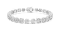 Station-Set Round Lab-Grown Tennis Bracelet White Gold
