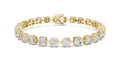 Station-Set Round Lab-Grown Tennis Bracelet Yellow Gold