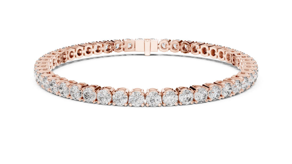Round Brilliant Lab-Grown Tennis Bracelet Rose Gold