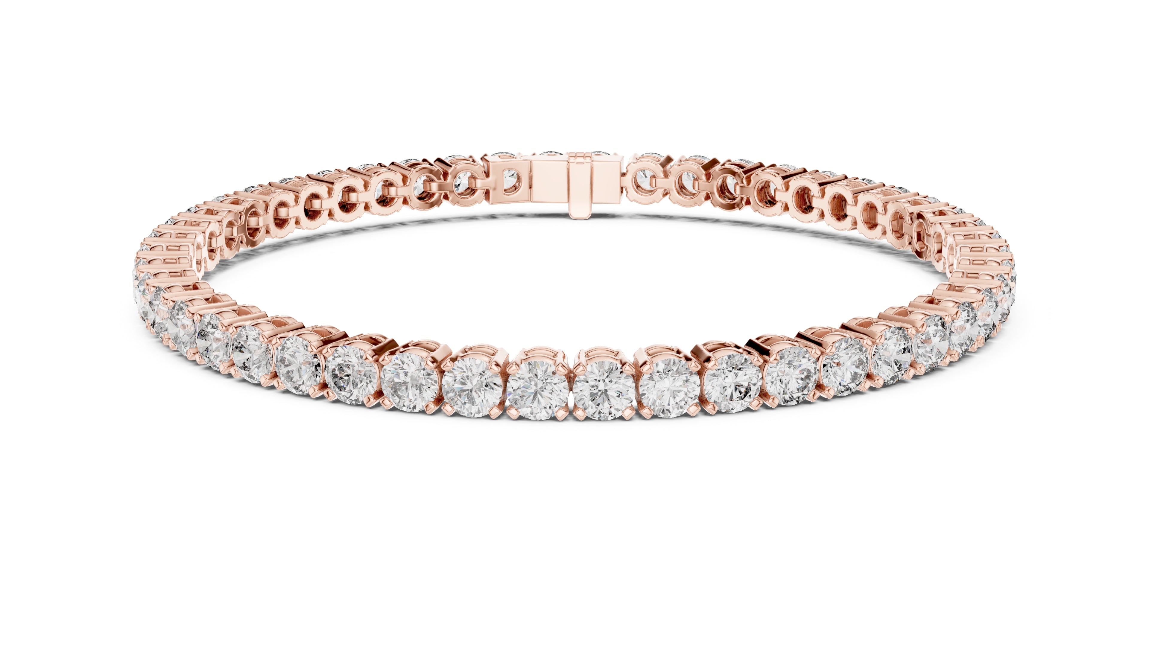 Round Brilliant Lab-Grown Tennis Bracelet Rose Gold