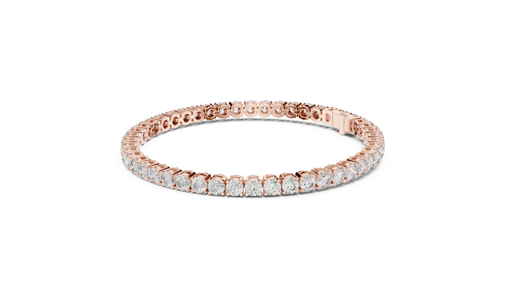 Round Brilliant Lab-Grown Tennis Bracelet Rose Gold