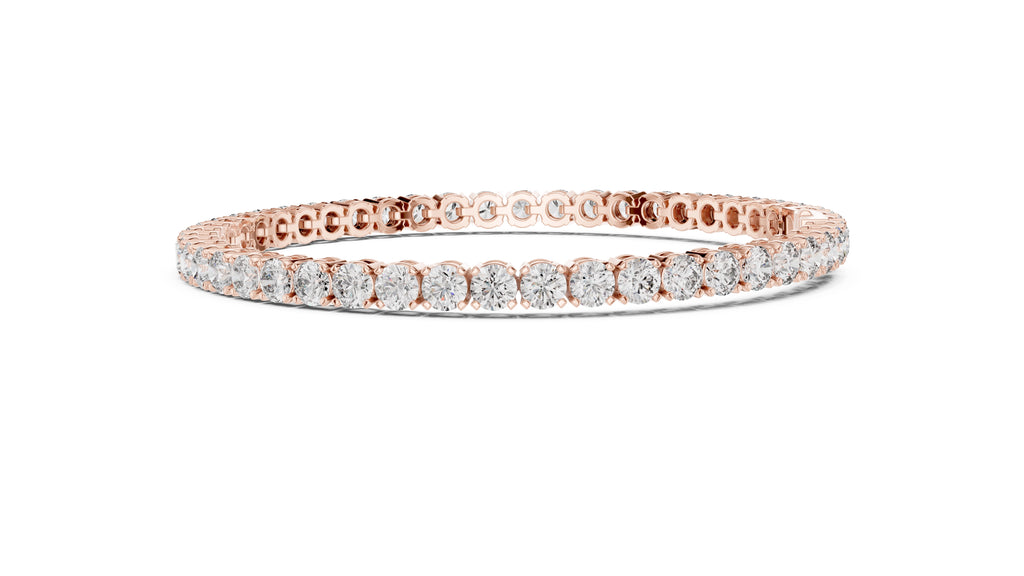 Round Brilliant Lab-Grown Tennis Bracelet Rose Gold