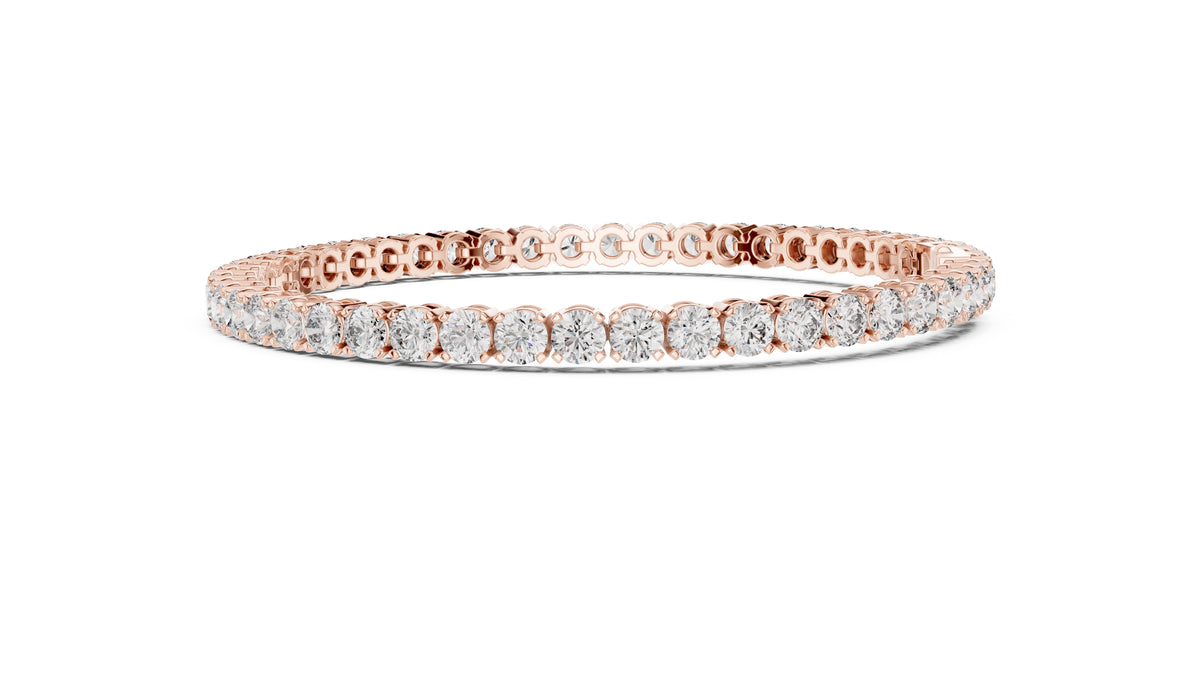 Round Brilliant Lab-Grown Tennis Bracelet Rose Gold