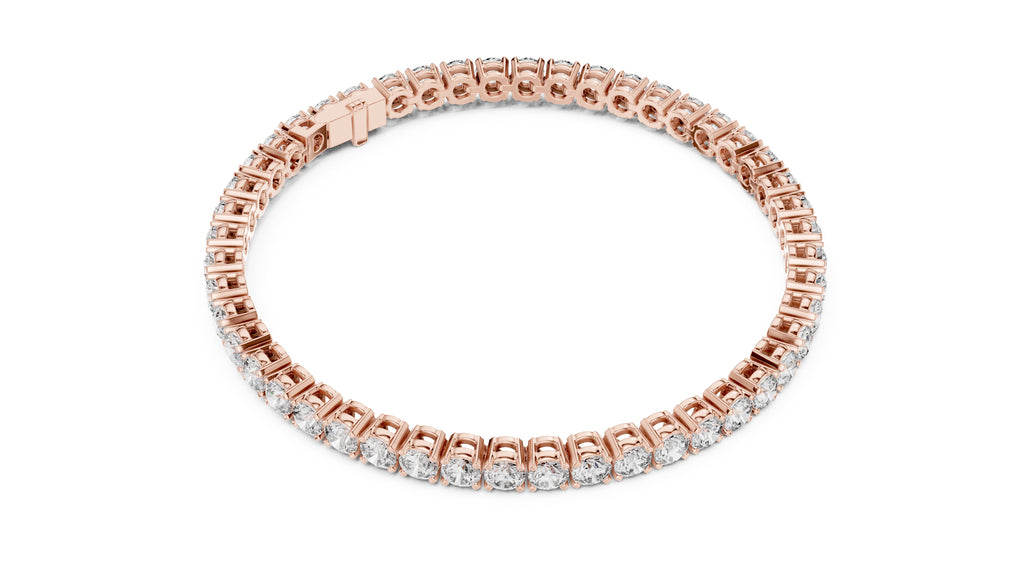Round Brilliant Lab-Grown Tennis Bracelet Rose Gold