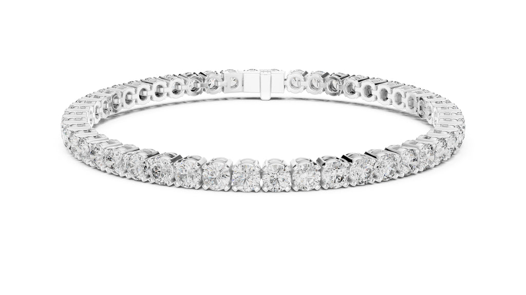 Round Brilliant Lab-Grown Tennis Bracelet White Gold
