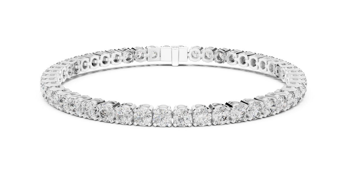 Round Brilliant Lab-Grown Tennis Bracelet White Gold