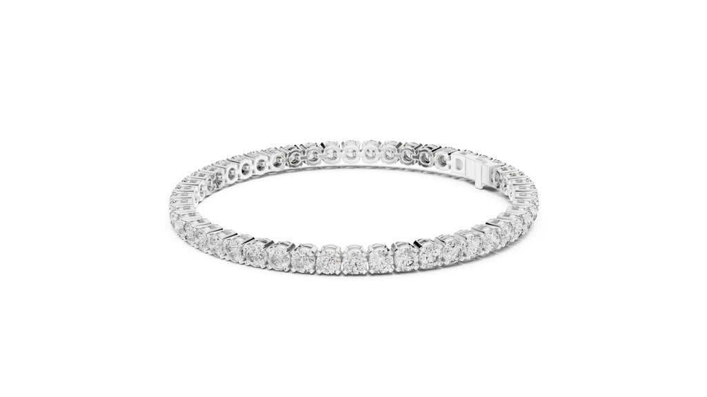 Round Brilliant Lab-Grown Tennis Bracelet White Gold