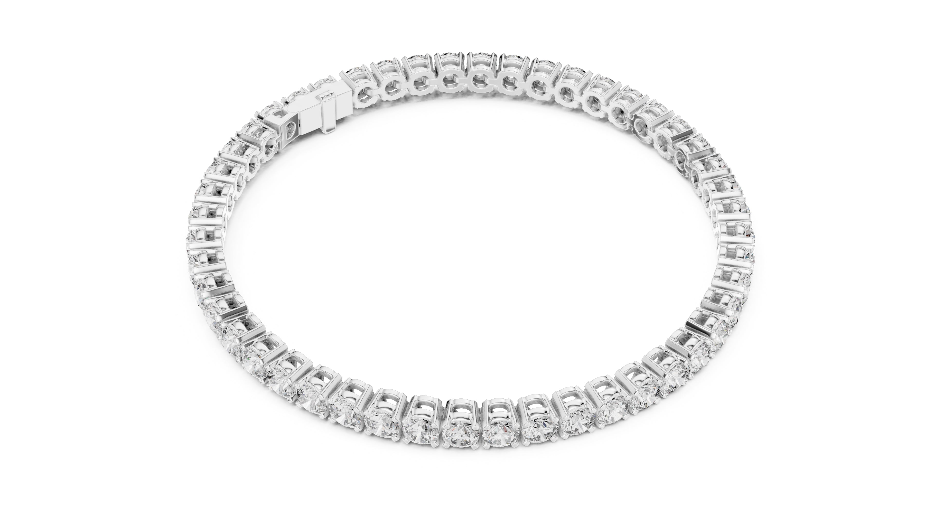 Round Brilliant Lab-Grown Tennis Bracelet White Gold