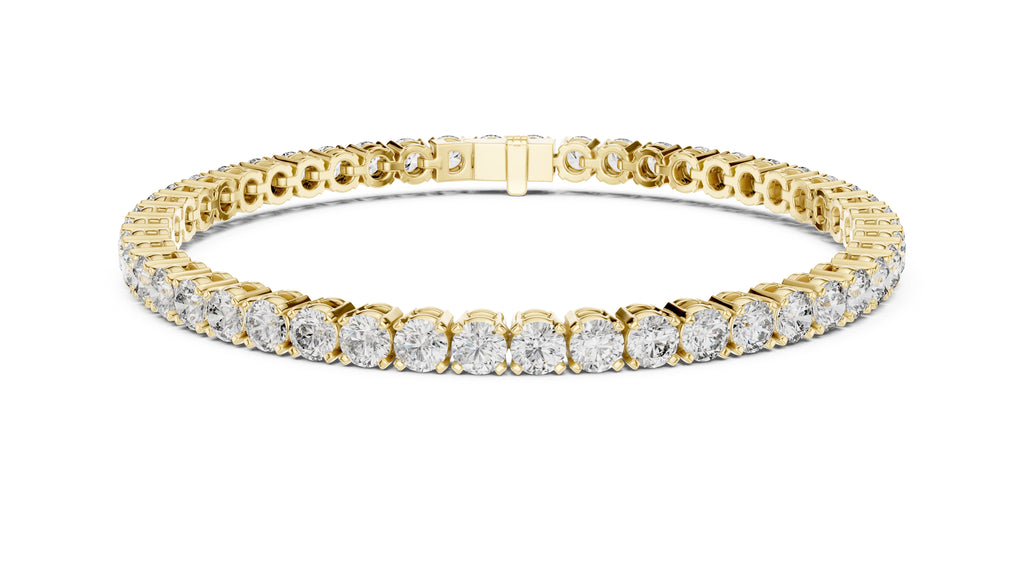 Round Brilliant Lab-Grown Tennis Bracelet Yellow Gold