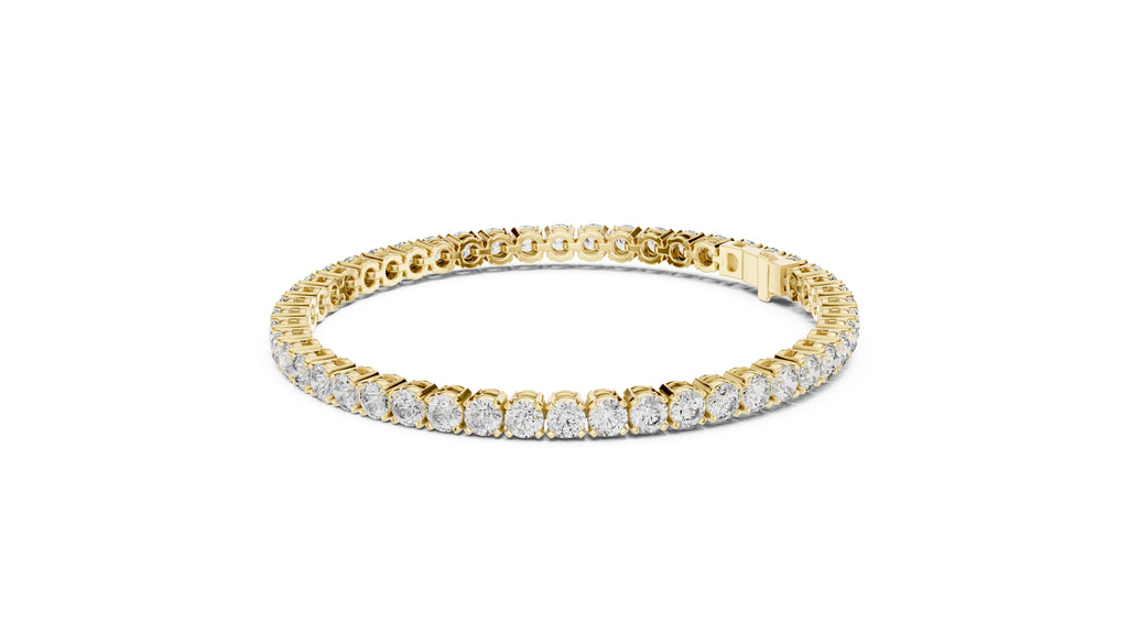 Round Brilliant Lab-Grown Tennis Bracelet Yellow Gold