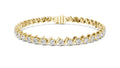 Serpentine Swirl Lab-Grown Tennis Bracelet Yellow Gold