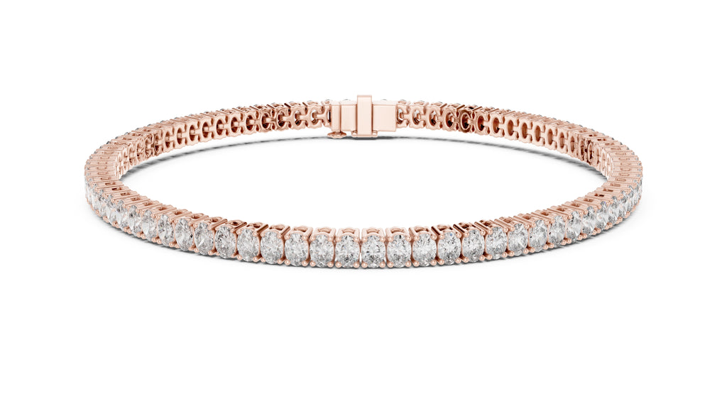 Infinite Oval-Link Lab-Grown Tennis Bracelet Rose Gold