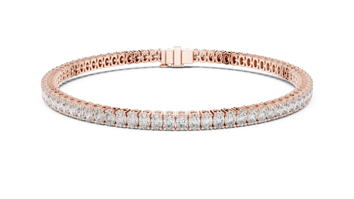 Infinite Oval-Link Lab-Grown Tennis Bracelet Rose Gold