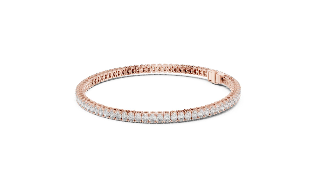 Infinite Oval-Link Lab-Grown Tennis Bracelet Rose Gold