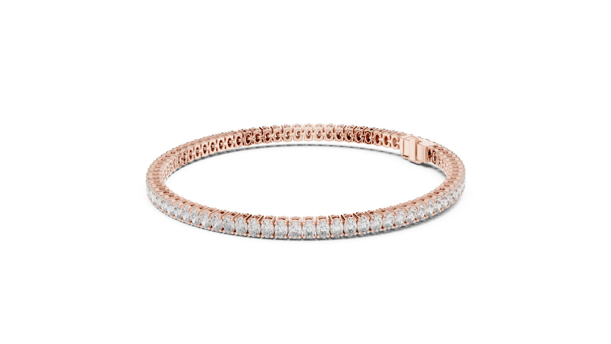 Infinite Oval-Link Lab-Grown Tennis Bracelet Rose Gold