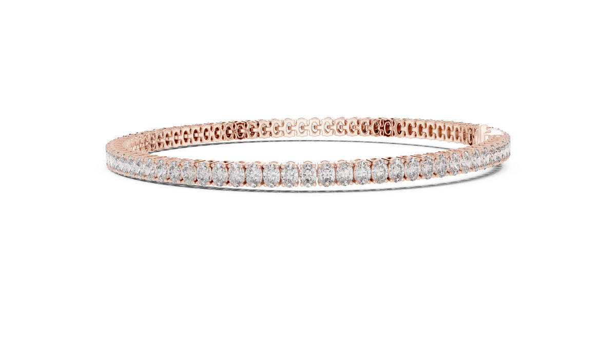 Infinite Oval-Link Lab-Grown Tennis Bracelet Rose Gold