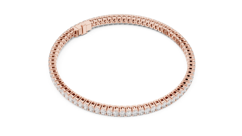 Infinite Oval-Link Lab-Grown Tennis Bracelet Rose Gold