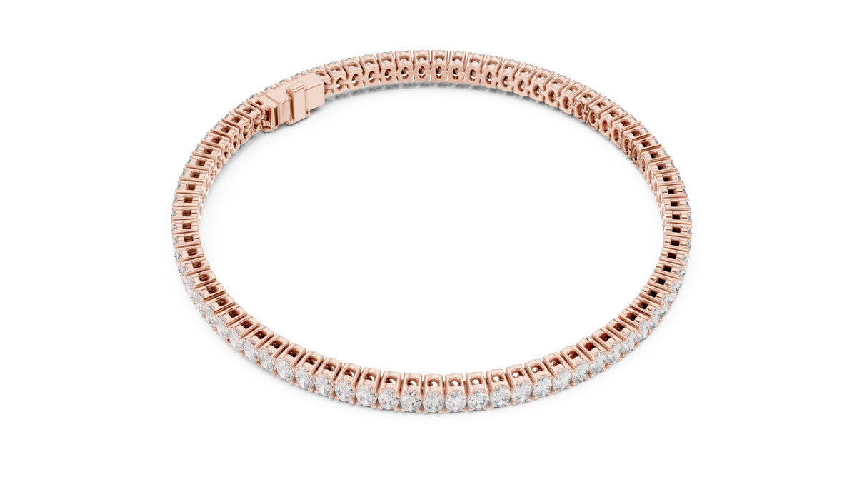 Infinite Oval-Link Lab-Grown Tennis Bracelet Rose Gold
