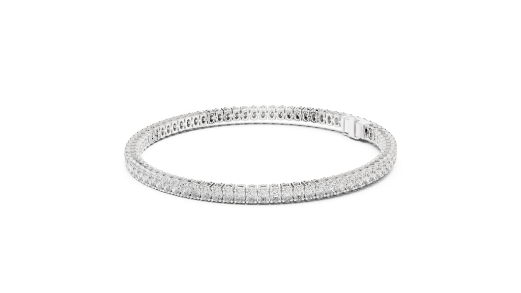 Infinite Oval-Link Lab-Grown Tennis Bracelet White Gold