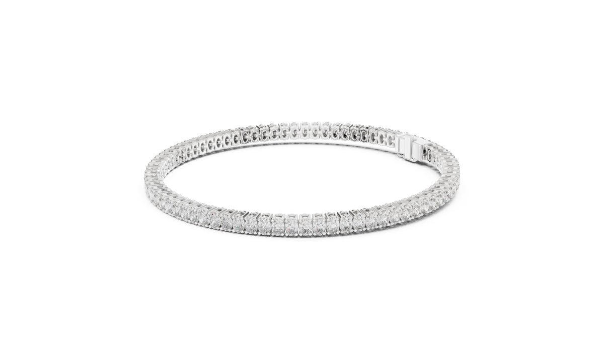 Infinite Oval-Link Lab-Grown Tennis Bracelet White Gold