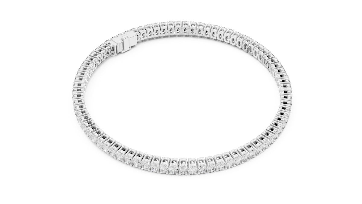 Infinite Oval-Link Lab-Grown Tennis Bracelet White Gold