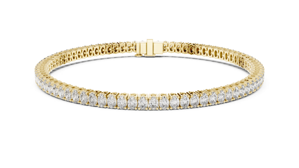 Infinite Oval-Link Lab-Grown Tennis Bracelet Yellow Gold