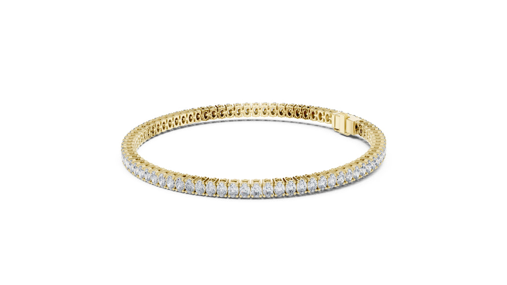 Infinite Oval-Link Lab-Grown Tennis Bracelet Yellow Gold