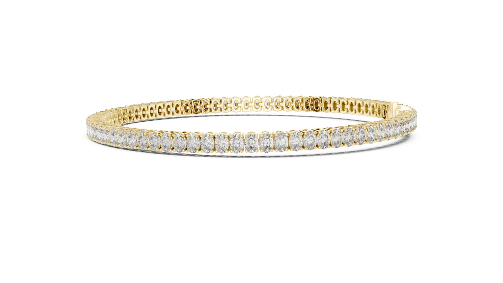 Infinite Oval-Link Lab-Grown Tennis Bracelet Yellow Gold
