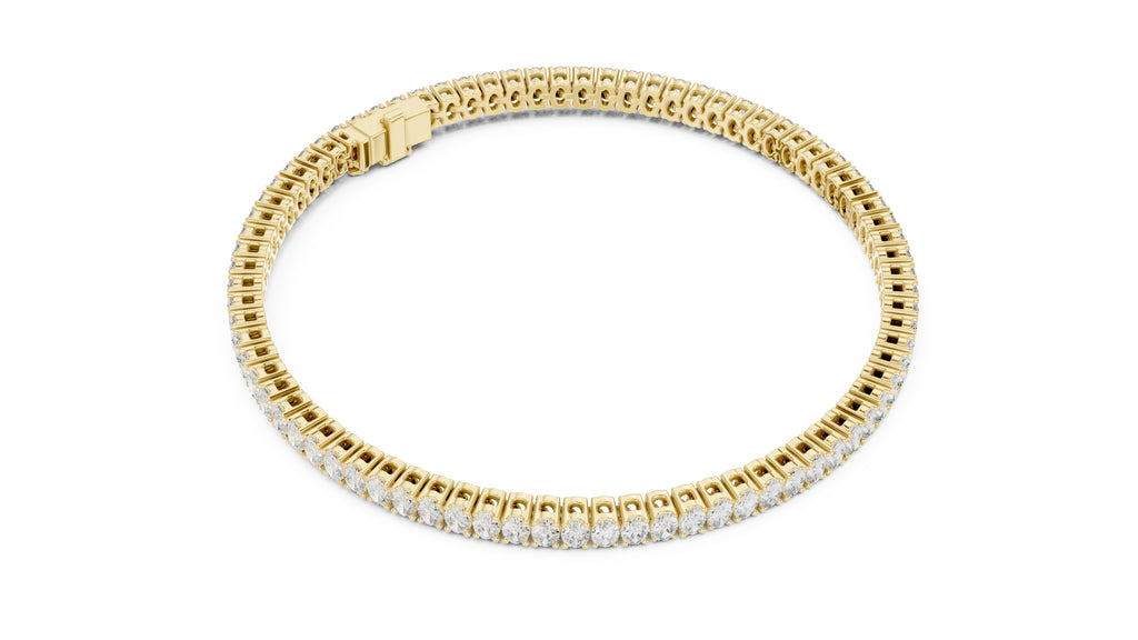 Infinite Oval-Link Lab-Grown Tennis Bracelet Yellow Gold