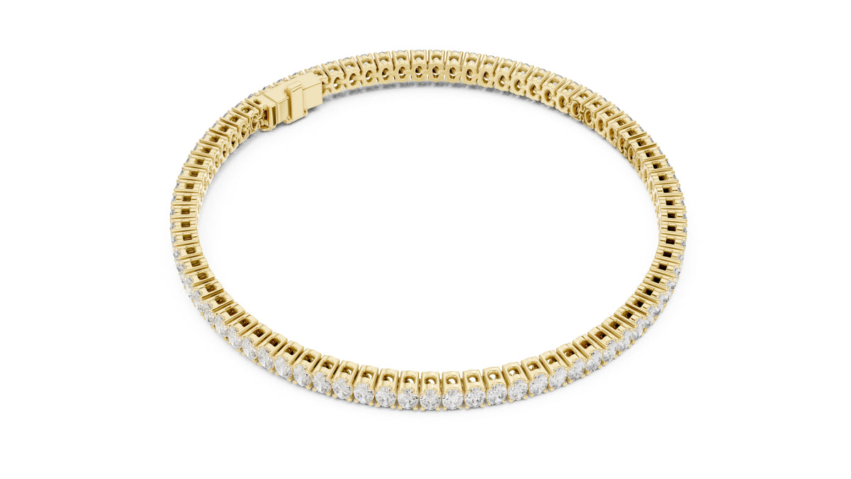 Infinite Oval-Link Lab-Grown Tennis Bracelet Yellow Gold