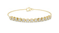 Milgrain Halo Station Lab-Grown Tennis Bracelet Yellow Gold