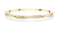 Twisted Bypass Pavé Lab-Grown Diamond Bangle Yellow Gold