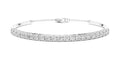 Half-Diamond Safety-Chain Bangle White Gold