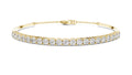 Half-Diamond Safety-Chain Bangle Yellow Gold