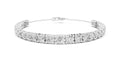 Cushion-Cut Prong-Set Lab-Grown Tennis Bracelet White Gold