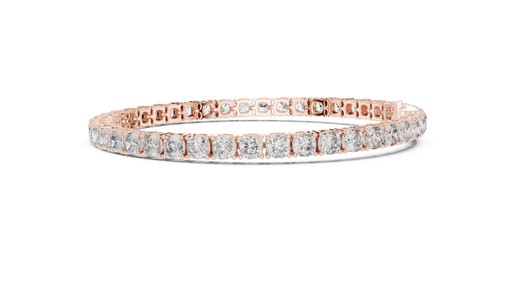 Cushion-Cut Lab-Grown Tennis Bracelet Rose Gold
