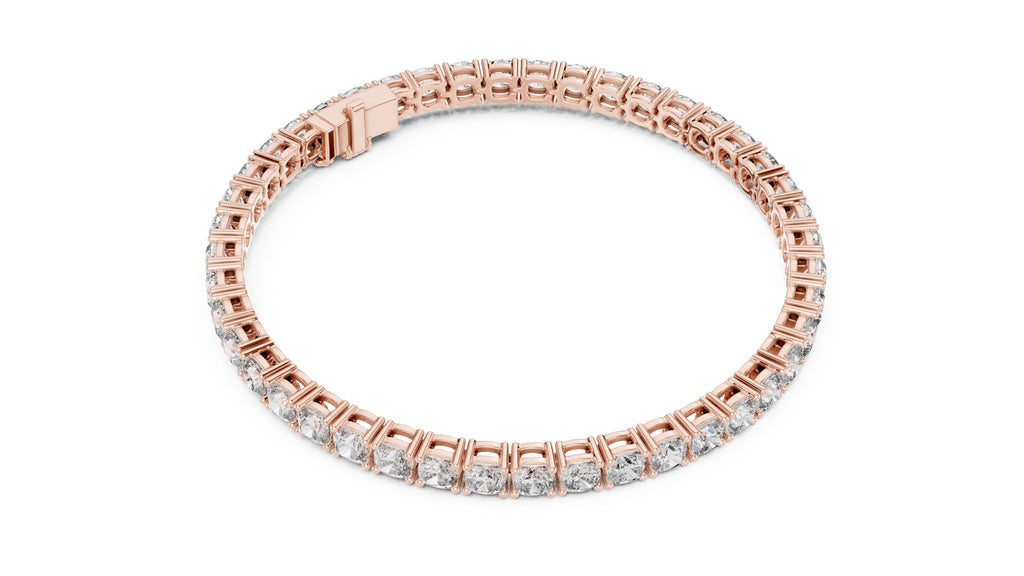 Cushion-Cut Lab-Grown Tennis Bracelet Rose Gold