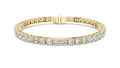 Cushion-Cut Lab-Grown Tennis Bracelet Yellow Gold