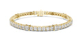 Princess and Round Alternating Lab-Grown Tennis Bracelet Yellow Gold