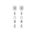 The Symphony Mixed-Cut Drop Earrings White Gold