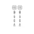 The Horizon Halo Drop Earrings White Gold