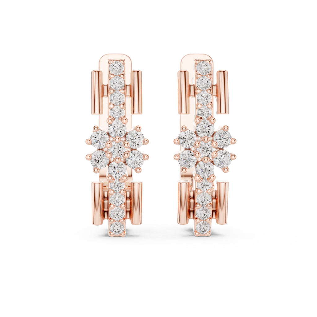 The Apex Lan Grown Diamond Huggies Rose Gold