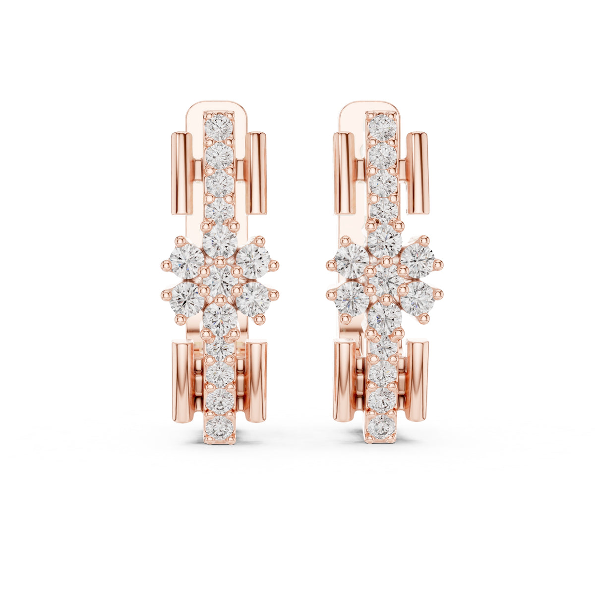 The Apex Lan Grown Diamond Huggies Rose Gold