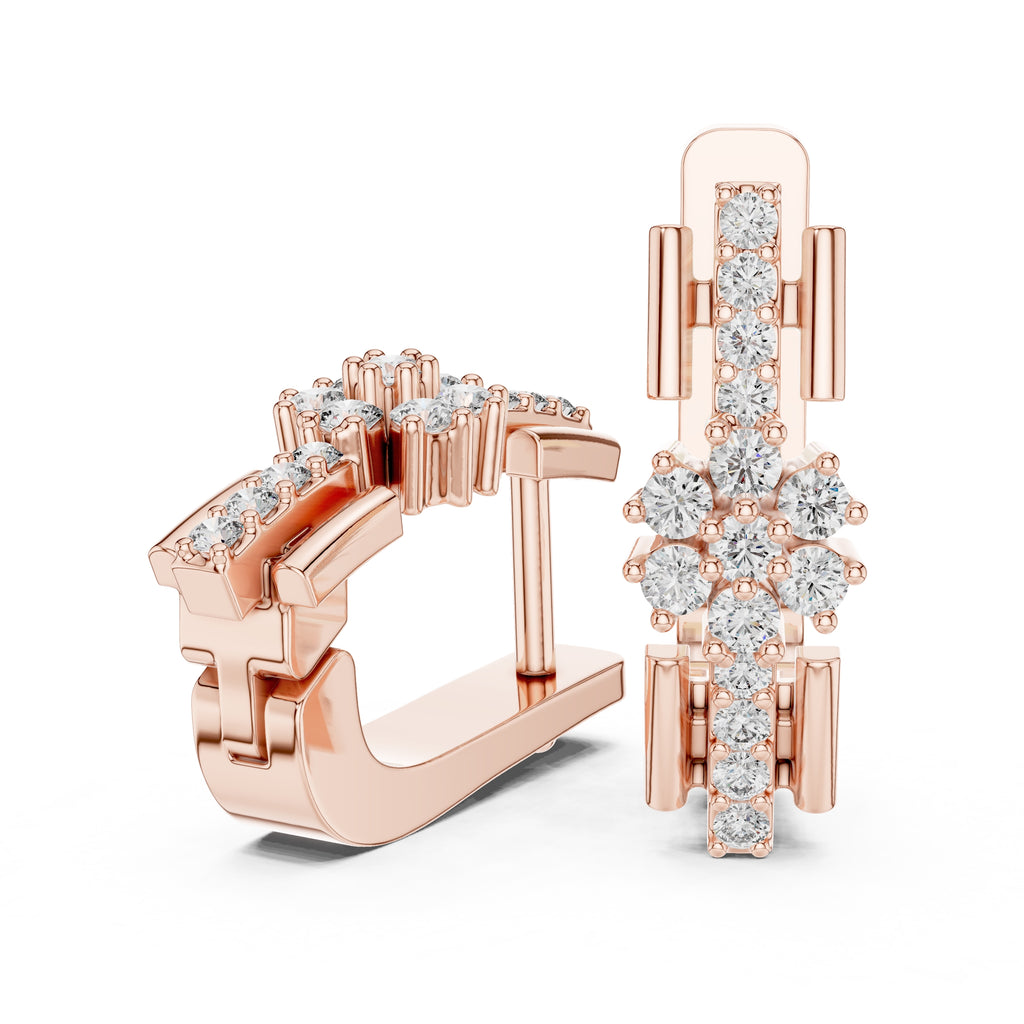 The Apex Lan Grown Diamond Huggies Rose Gold