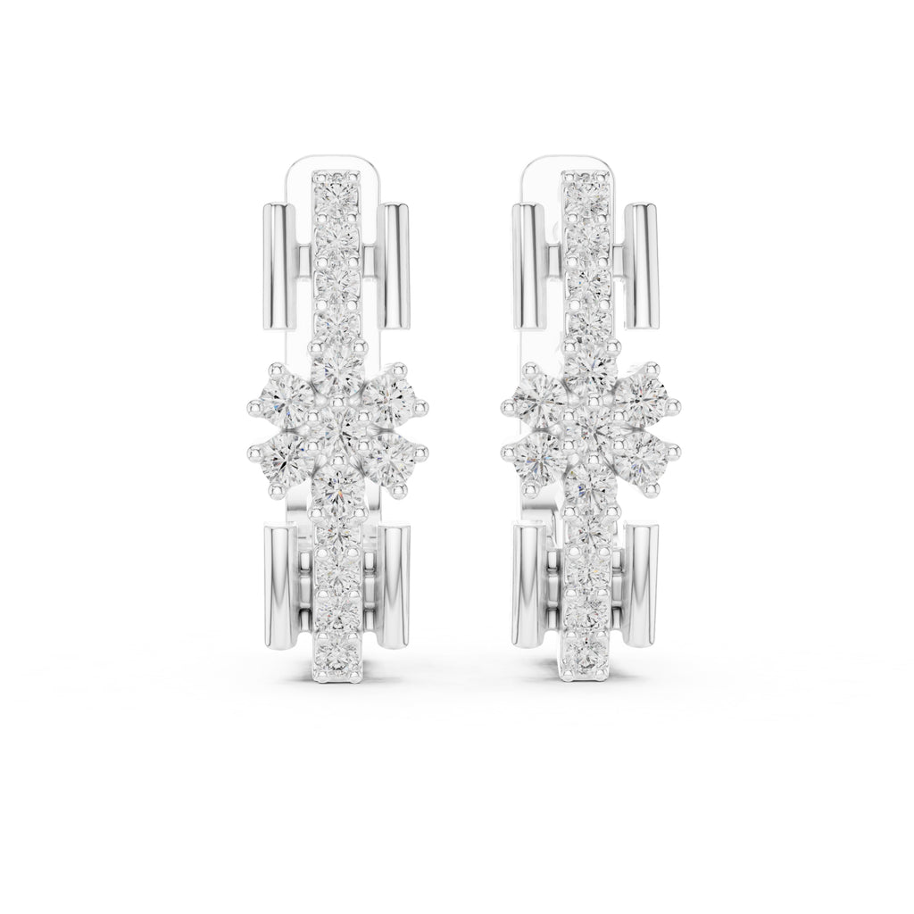 The Apex Lan Grown Diamond Huggies White Gold