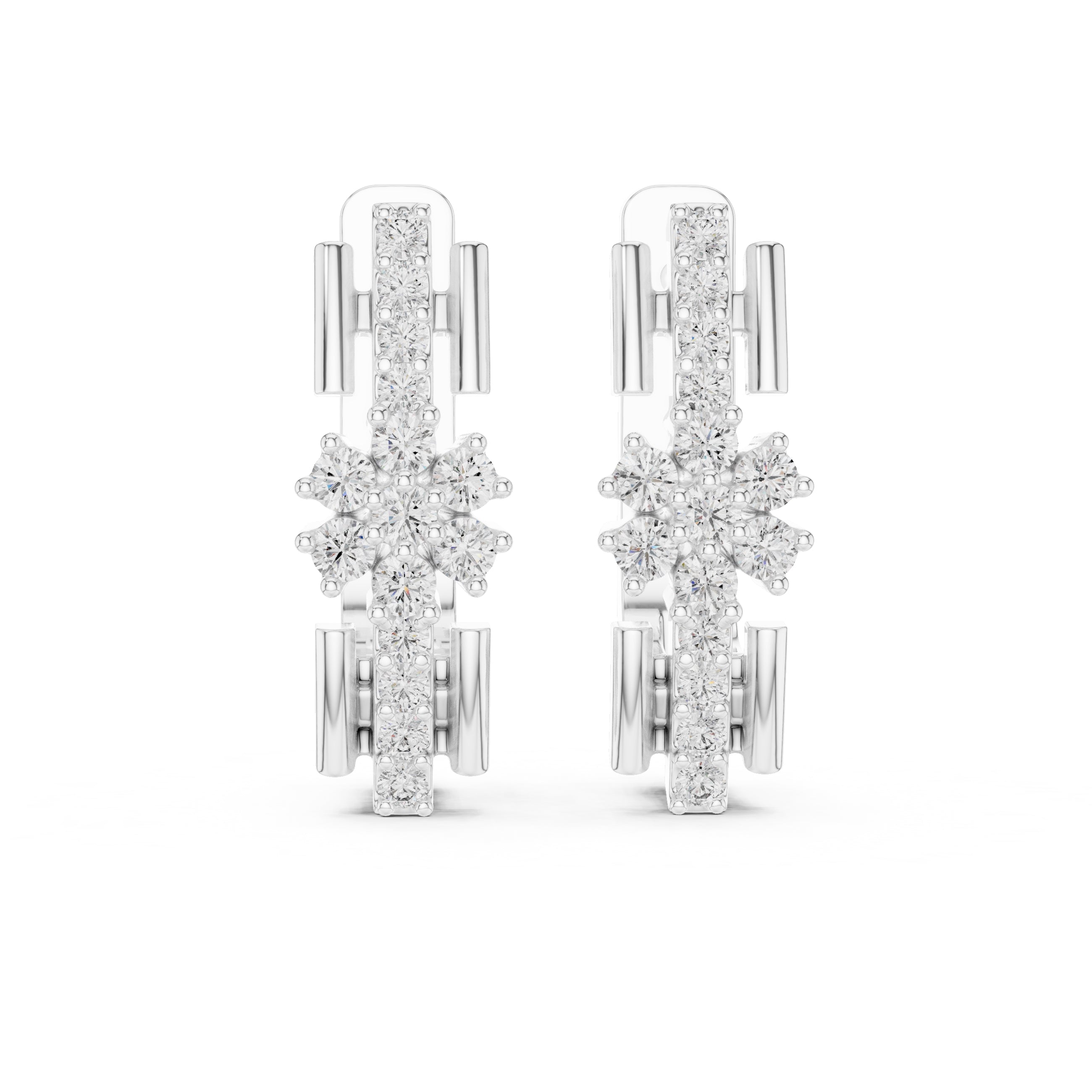 The Apex Lan Grown Diamond Huggies White Gold