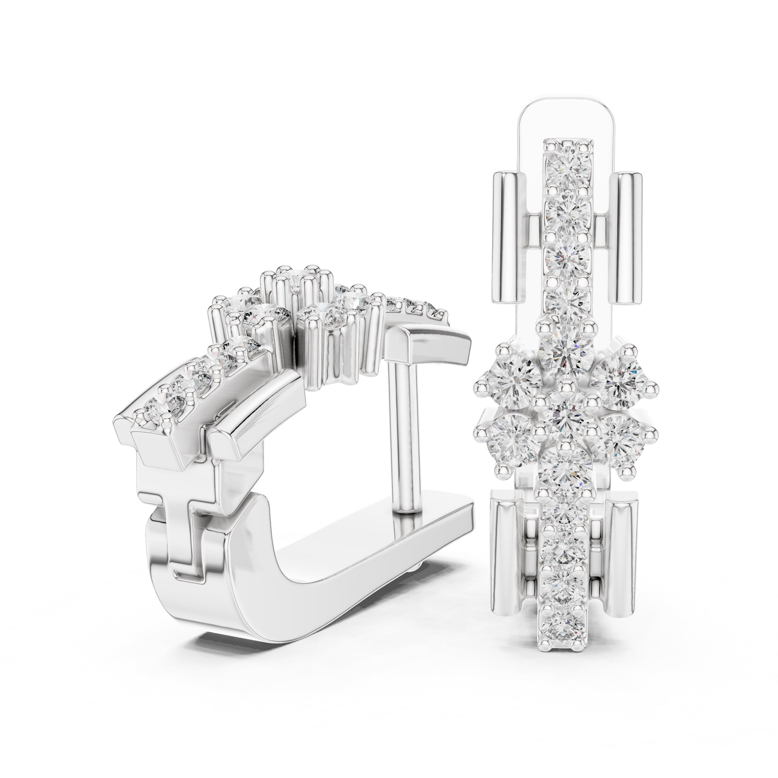The Apex Lan Grown Diamond Huggies White Gold