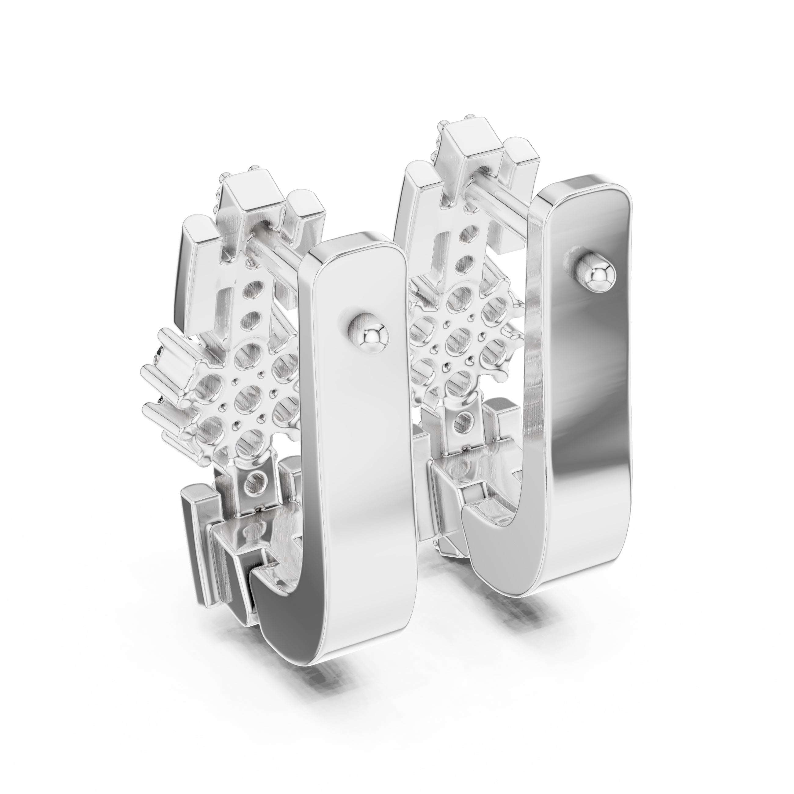 The Apex Lan Grown Diamond Huggies White Gold
