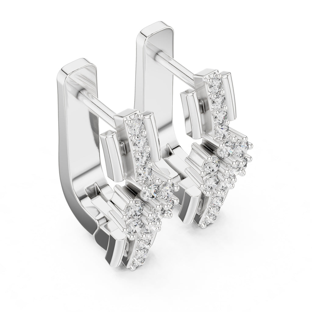 The Apex Lan Grown Diamond Huggies White Gold