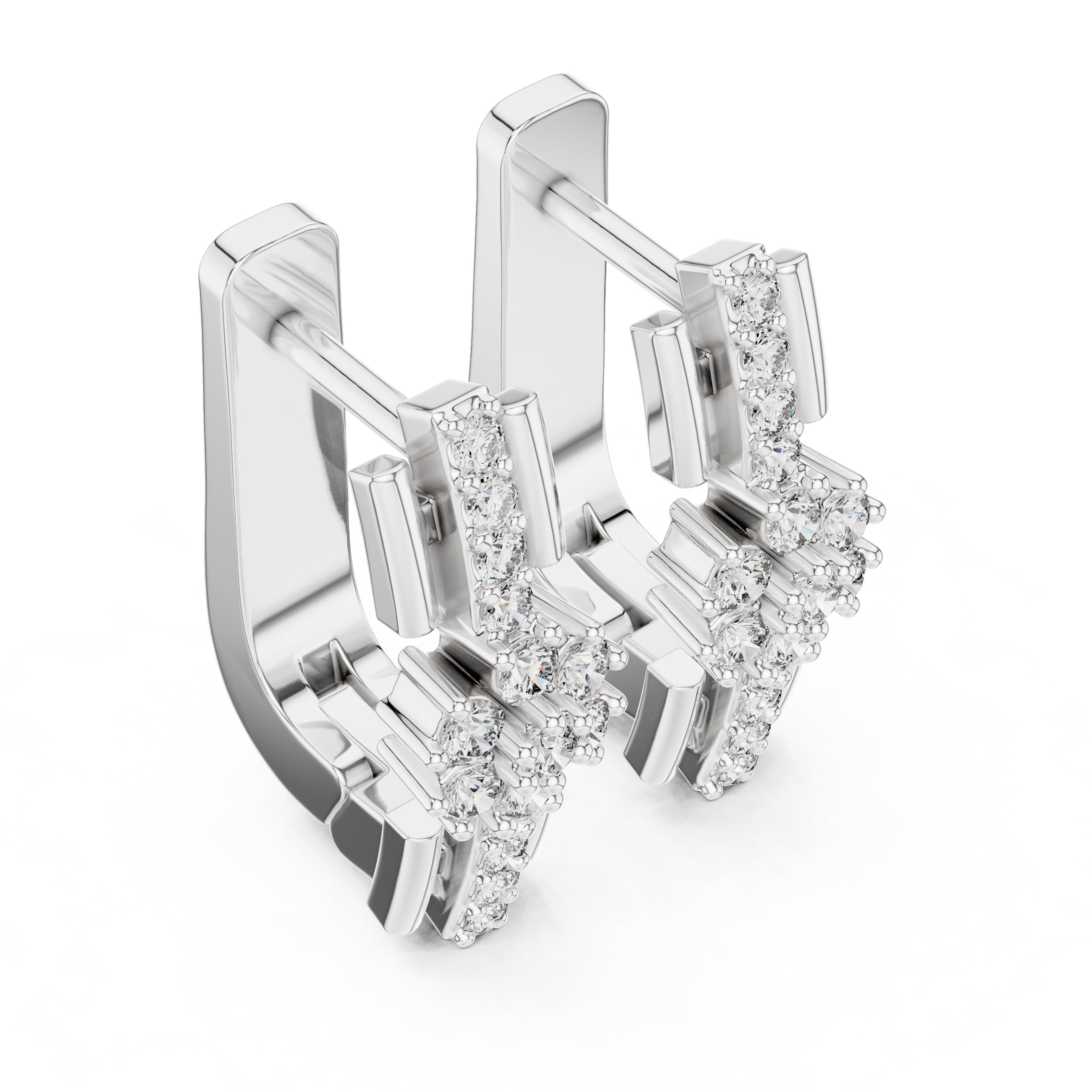 The Apex Lan Grown Diamond Huggies White Gold